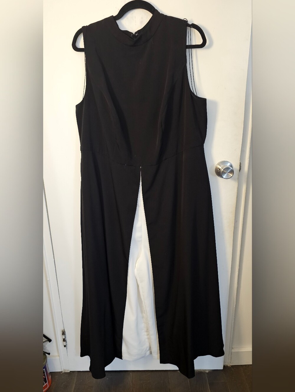Adrianna Papell Black Jumpsuit with White Center Inset